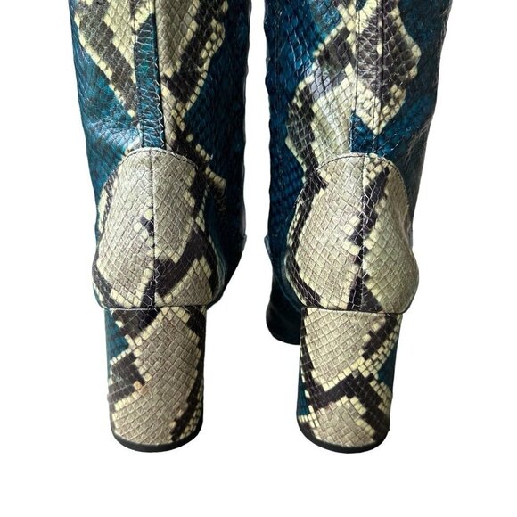Sam Edelman Leather‎ Boots Hai Snakeskin Peacock Blue Knee High Women 6.5 M EUC - Picture 4 of 10